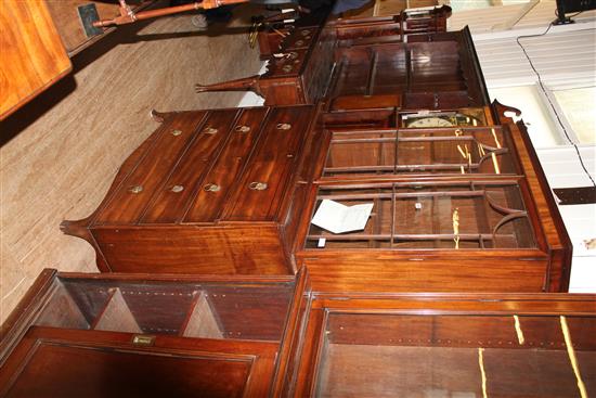 George III mahogany secretaire bookcase